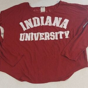 PINK Victoria's Secret Red Graphic Long Sleeve Tee